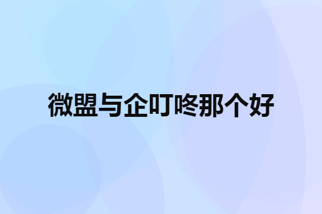 微盟与企叮咚那个好从这个角度看才对（小程序商城开发）